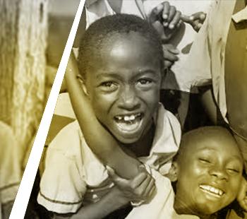 Joyful Ghanaian school children