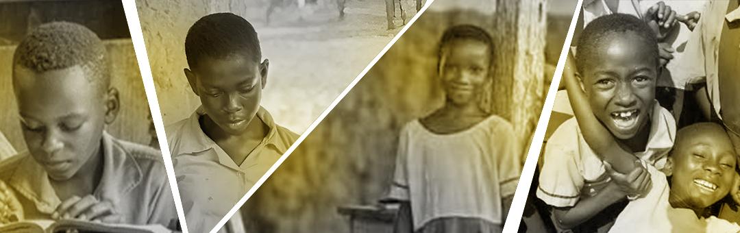 Ghanaian school children smiling and learning